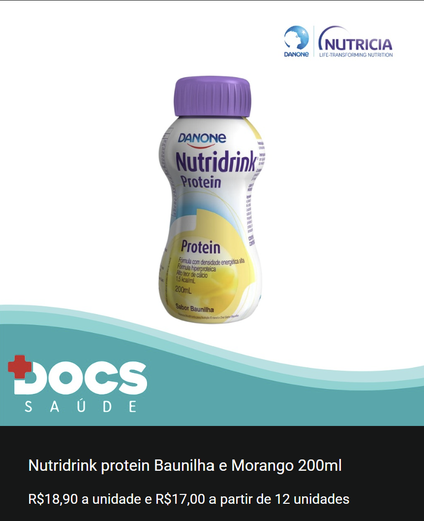 Nutridrink Protein Baunilha e Morango 200ml